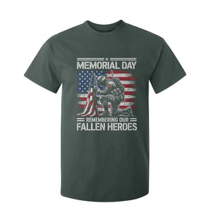 Memorial Day T Shirt For Kid Remembering Our Fallen Heroes Veteran Day American Flag TS11 Dark Forest Green Print Your Wear