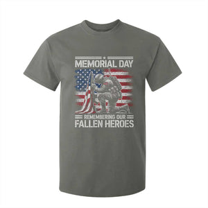 Memorial Day T Shirt For Kid Remembering Our Fallen Heroes Veteran Day American Flag TS11 Military Green Print Your Wear