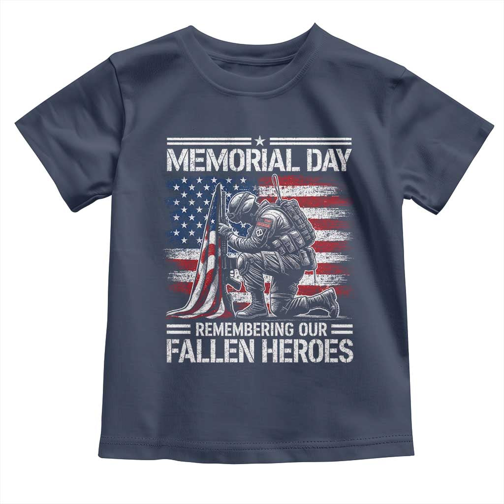 Memorial Day Toddler T Shirt Remembering Our Fallen Heroes Veteran Day American Flag TS11 Navy Print Your Wear