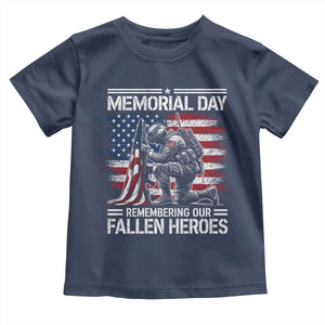 Memorial Day Toddler T Shirt Remembering Our Fallen Heroes Veteran Day American Flag TS11 Navy Print Your Wear