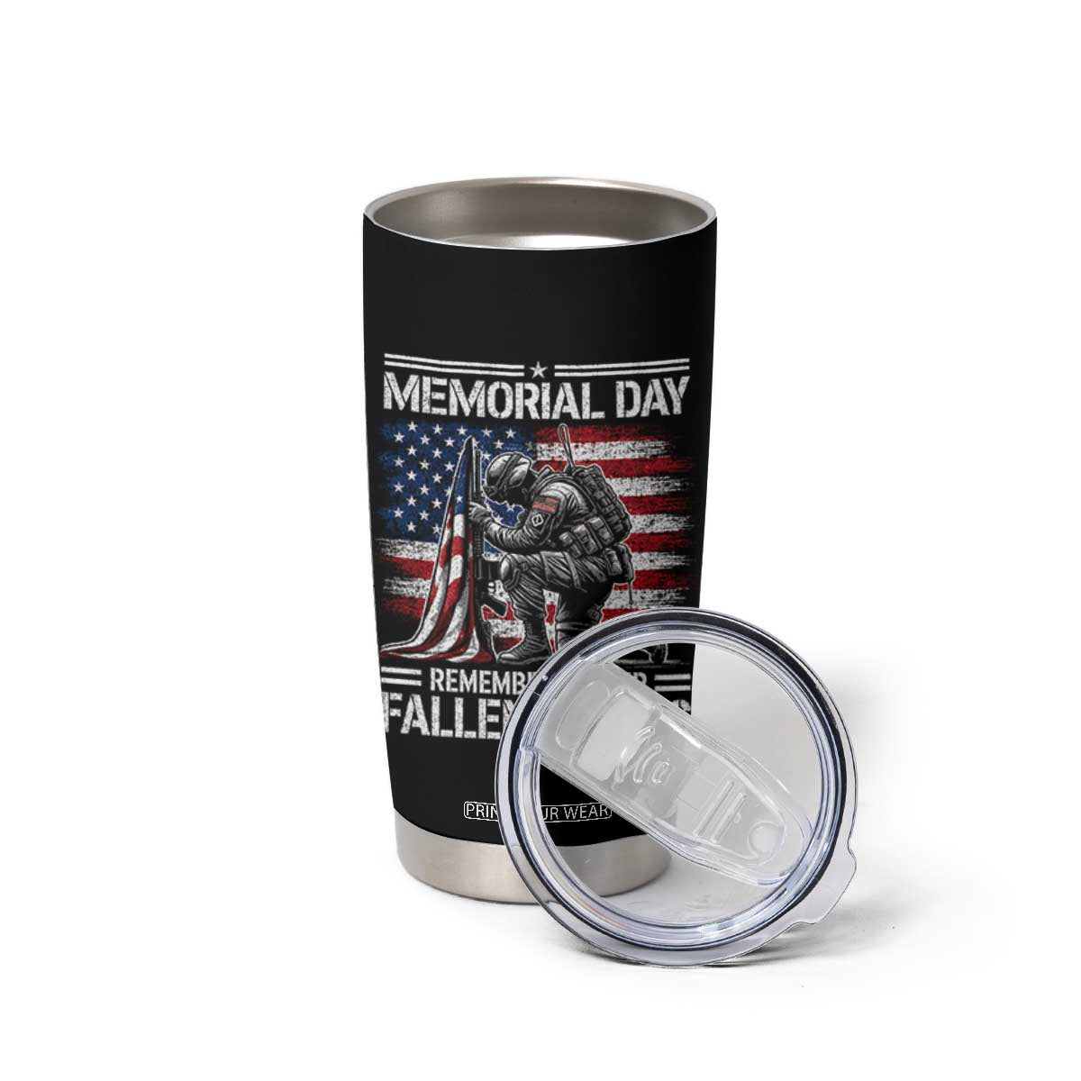 Memorial Day Tumbler Cup Remembering Our Fallen Heroes Veteran Day American Flag TS11 Print Your Wear