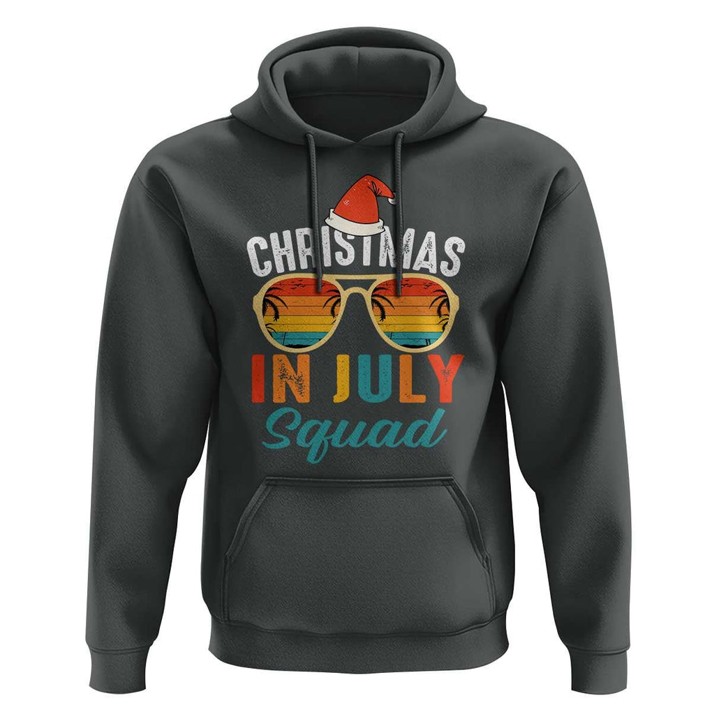 Funny Christmas In July Squad Hoodie Summer Xmas Beach Sunglasses TS11 Dark Heather Print Your Wear