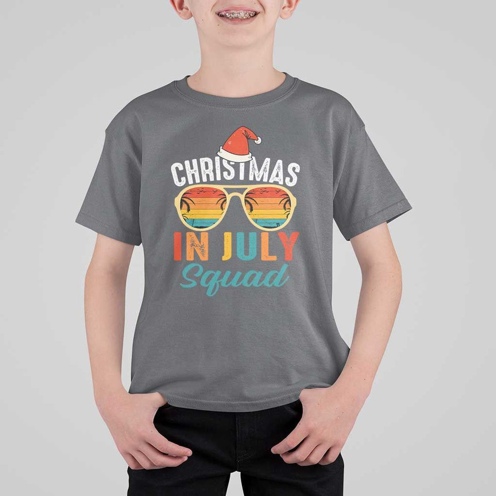 Funny Christmas In July Squad T Shirt For Kid Summer Xmas Beach Sunglasses TS11 Charcoal Print Your Wear