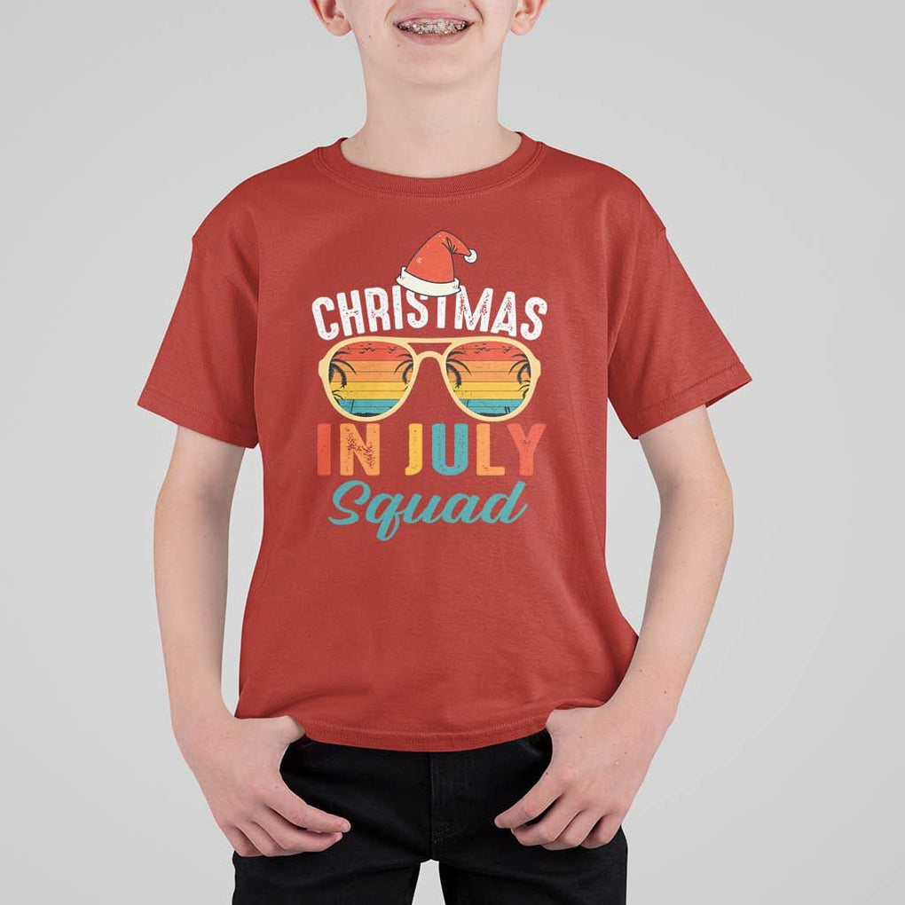 Funny Christmas In July Squad T Shirt For Kid Summer Xmas Beach Sunglasses TS11 Red Print Your Wear