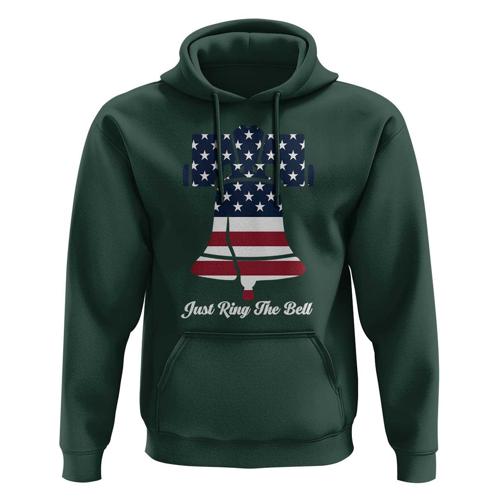 Vintage Liberty Bell Hoodie Just Ring The Bell USA Flag TS11 Dark Forest Green Print Your Wear