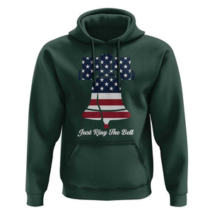 Vintage Liberty Bell Hoodie Just Ring The Bell USA Flag TS11 Dark Forest Green Print Your Wear