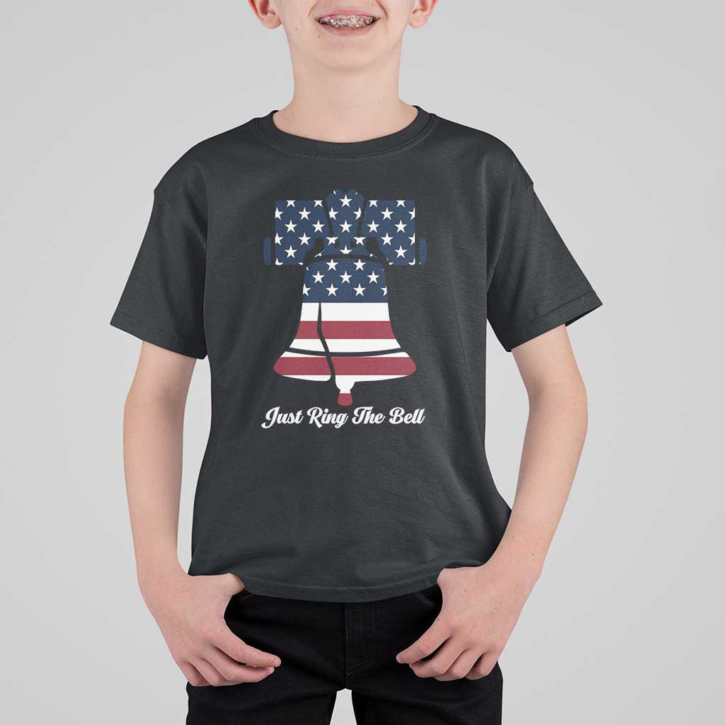 Vintage Liberty Bell T Shirt For Kid Just Ring The Bell USA Flag TS11 Black Print Your Wear