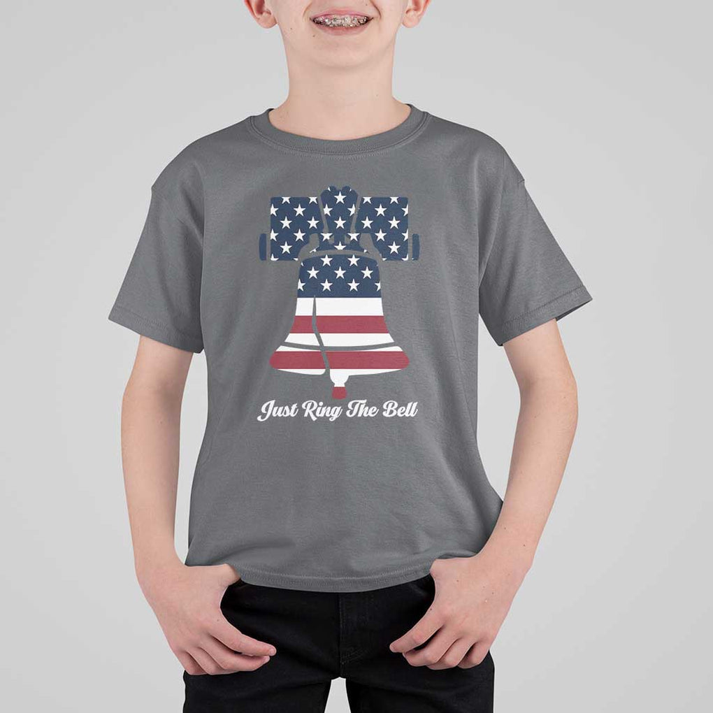 Vintage Liberty Bell T Shirt For Kid Just Ring The Bell USA Flag TS11 Charcoal Print Your Wear