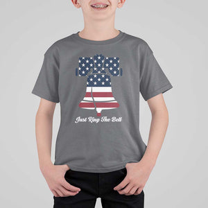 Vintage Liberty Bell T Shirt For Kid Just Ring The Bell USA Flag TS11 Charcoal Print Your Wear