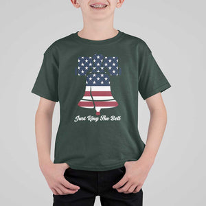 Vintage Liberty Bell T Shirt For Kid Just Ring The Bell USA Flag TS11 Dark Forest Green Print Your Wear