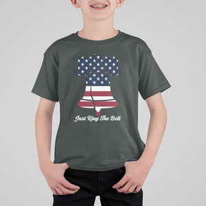 Vintage Liberty Bell T Shirt For Kid Just Ring The Bell USA Flag TS11 Dark Heather Print Your Wear
