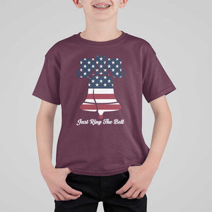 Vintage Liberty Bell T Shirt For Kid Just Ring The Bell USA Flag TS11 Maroon Print Your Wear