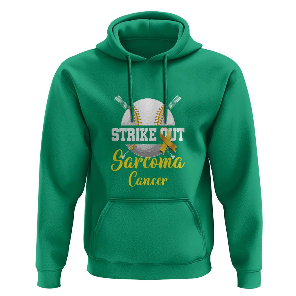 Strike Out Sarcoma Cancer Hoodie Baseball Fight Awareness Yellow Ribbon TS11 Irish Green Print Your Wear