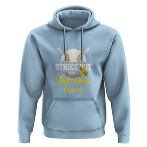 Strike Out Sarcoma Cancer Hoodie Baseball Fight Awareness Yellow Ribbon TS11 Light Blue Print Your Wear
