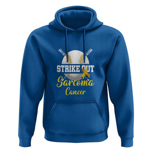 Strike Out Sarcoma Cancer Hoodie Baseball Fight Awareness Yellow Ribbon TS11 Royal Blue Print Your Wear