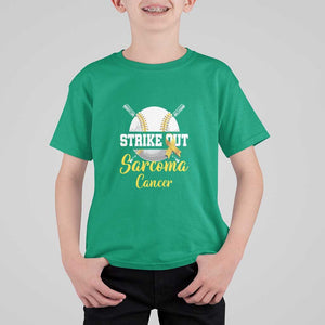 Strike Out Sarcoma Cancer T Shirt For Kid Baseball Fight Awareness Yellow Ribbon TS11 Irish Green Print Your Wear