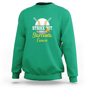 Strike Out Sarcoma Cancer Sweatshirt Baseball Fight Awareness Yellow Ribbon TS11 Irish Green Print Your Wear