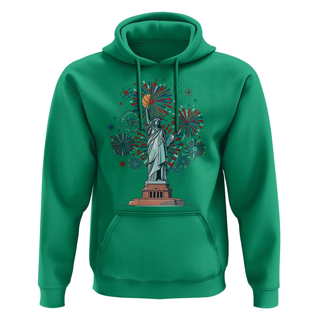 Funny America France Heritage Month Hoodie Statue of Liberty With Croissant TS11 Irish Green Print Your Wear