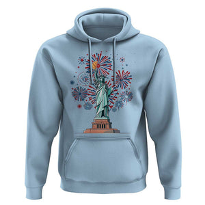 Funny America France Heritage Month Hoodie Statue of Liberty With Croissant TS11 Light Blue Print Your Wear