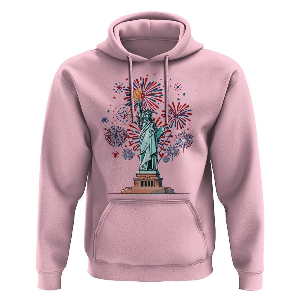 Funny America France Heritage Month Hoodie Statue of Liberty With Croissant TS11 Light Pink Print Your Wear