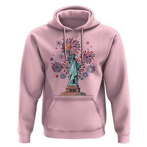 Funny America France Heritage Month Hoodie Statue of Liberty With Croissant TS11 Light Pink Print Your Wear