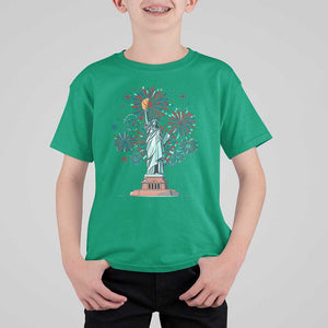 Funny America France Heritage Month T Shirt For Kid Statue of Liberty With Croissant TS11 Irish Green Print Your Wear