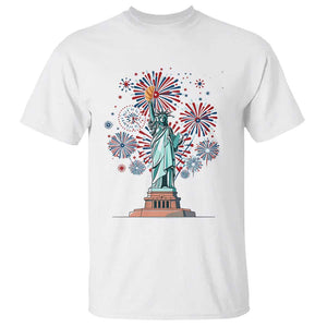 Funny America France Heritage Month T Shirt Statue of Liberty With Croissant TS11 White Print Your Wear