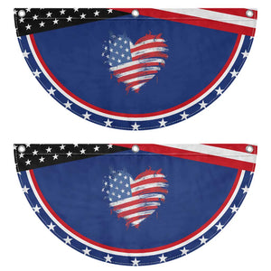 4th of July American Flag Heart USA Patriotic Fan Flag Star Stripes