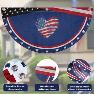 4th of July American Flag Heart USA Patriotic Fan Flag Star Stripes