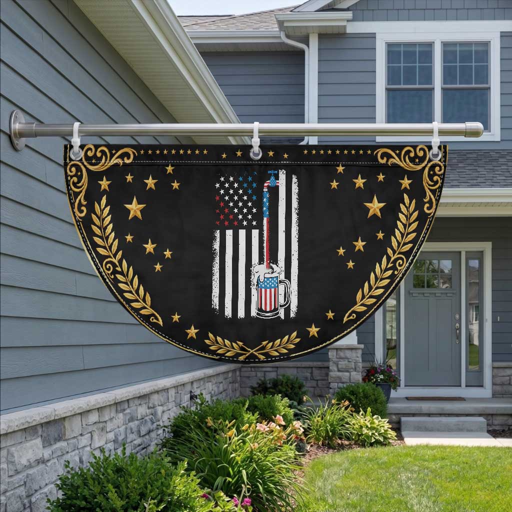 Funny Pouring Beer American Flag 4th Of July Craft Brewery Patriotic Fan Flag