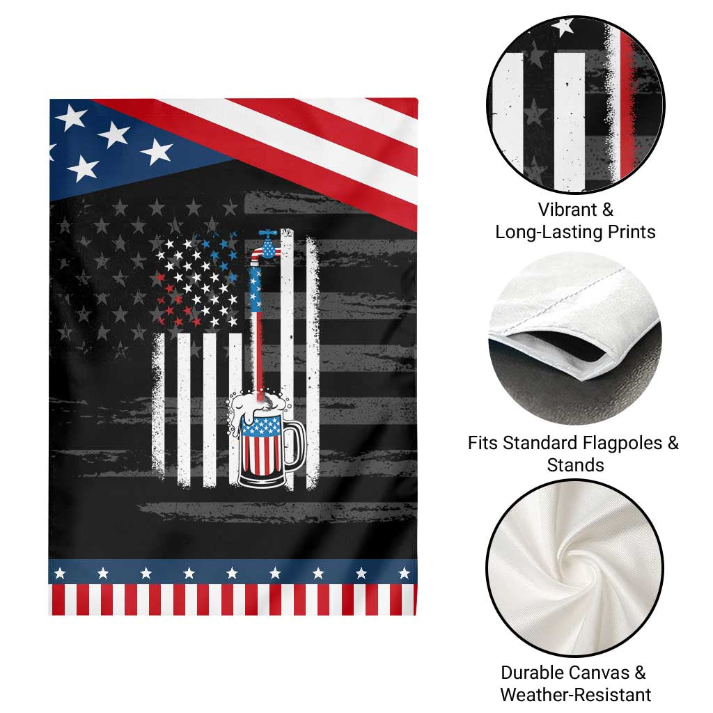 Funny Pouring Beer American Flag 4th Of July Craft Brewery Garden Flag TS11 Print Your Wear