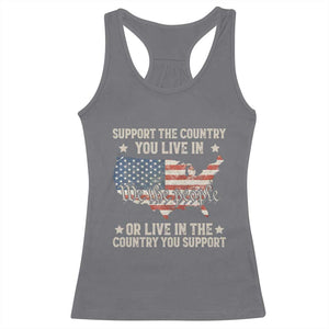 Funny Support The Country You Live In Racerback Tank Top American Flag Map We The People Patriotic TS11 Charcoal Print Your Wear