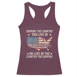 Funny Support The Country You Live In Racerback Tank Top American Flag Map We The People Patriotic TS11 Maroon Print Your Wear