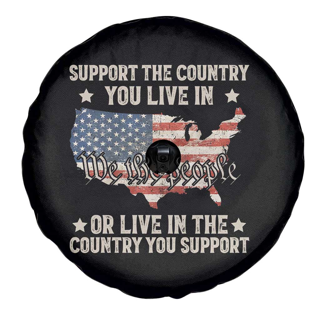 Funny Support The Country You Live In Spare Tire Cover American Flag Map We The People Patriotic TS11 Print Your Wear