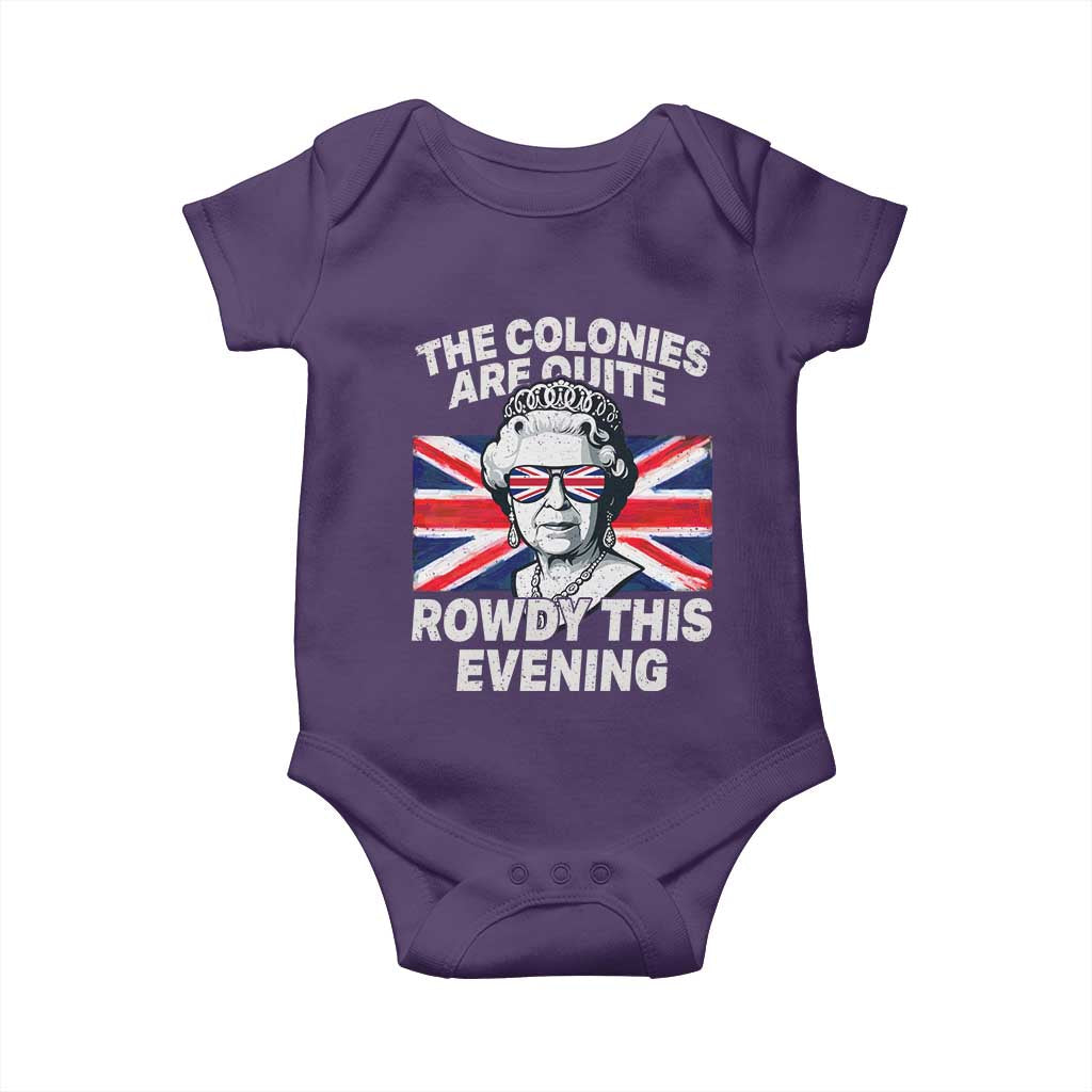 Funny The Colonies Are Quite Rowdy This Evening Baby Onesie Queen 4th Of July TS11 Purple Print Your Wear