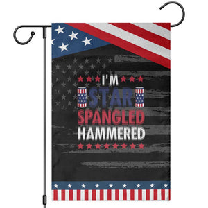 Funny 4th Of July Beer Drinking Lover Garden Flag I'm Star Spangled Hammered TS11 Distressed Black Blue Print Your Wear
