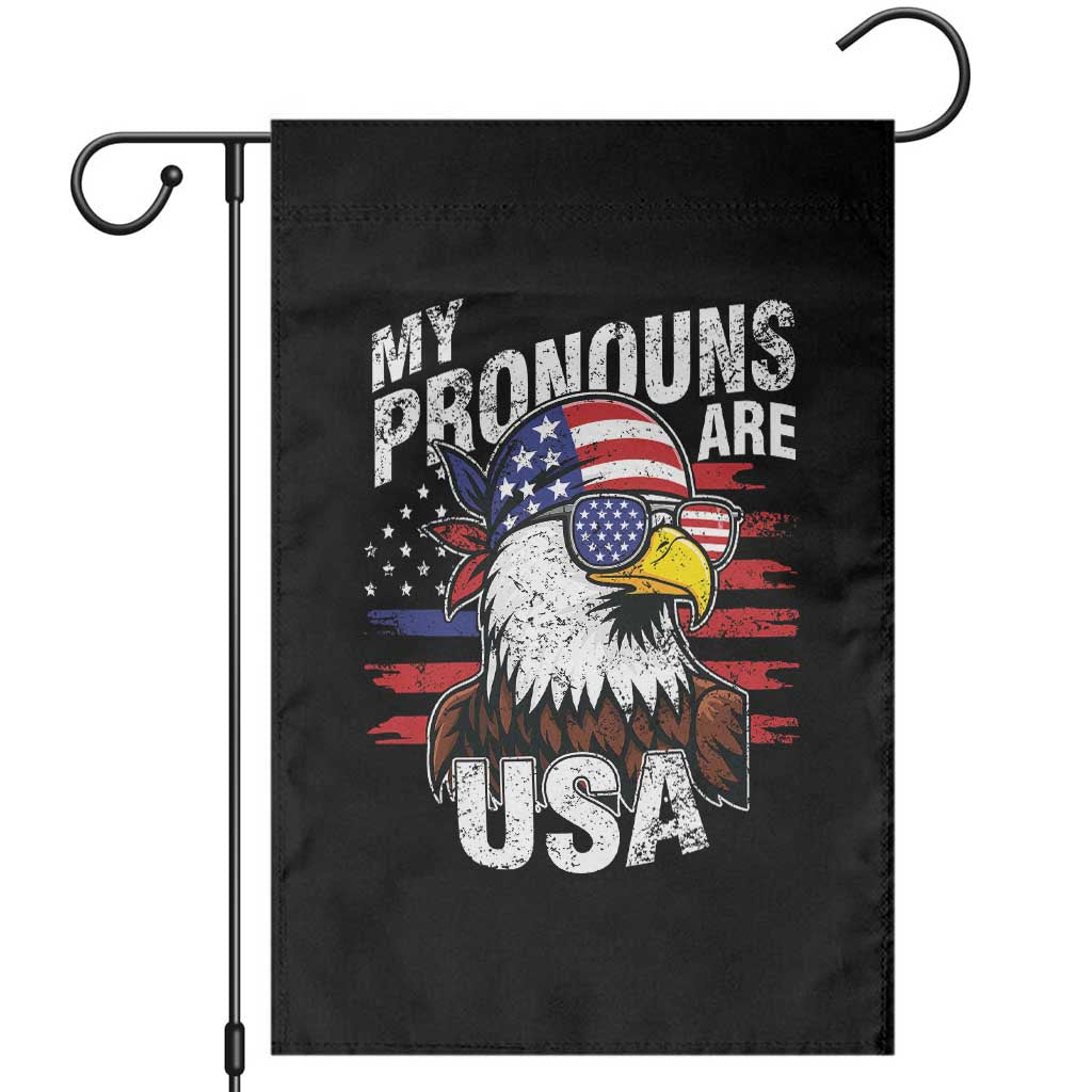 Funny My Pronouns Are USA 4th of July Garden Flag Patriotic Eagle American Flag TS11 Black Print Your Wear
