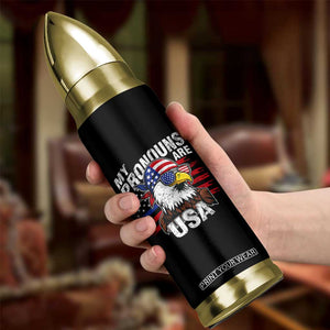 Funny My Pronouns Are USA 4th of July Bullet Tumbler Patriotic Eagle American Flag TS11 Print Your Wear