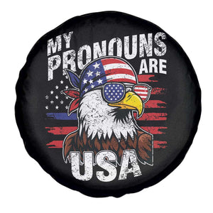 Funny My Pronouns Are USA 4th of July Spare Tire Cover Patriotic Eagle American Flag TS11 Print Your Wear