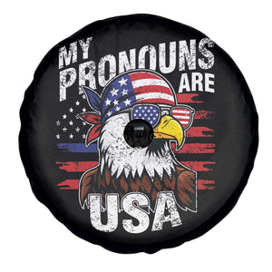 Funny My Pronouns Are USA 4th of July Spare Tire Cover Patriotic Eagle American Flag TS11 Print Your Wear