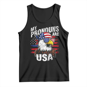 Funny My Pronouns Are USA 4th of July Tank Top Patriotic Eagle American Flag TS11 Black Print Your Wear