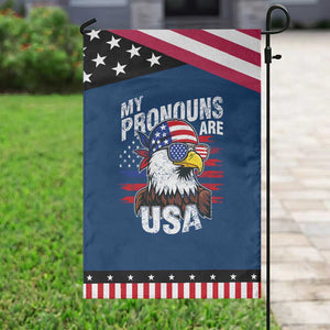 Funny My Pronouns Are USA 4th of July Garden Flag Patriotic Eagle American Flag TS11 Classic Blue Black Print Your Wear