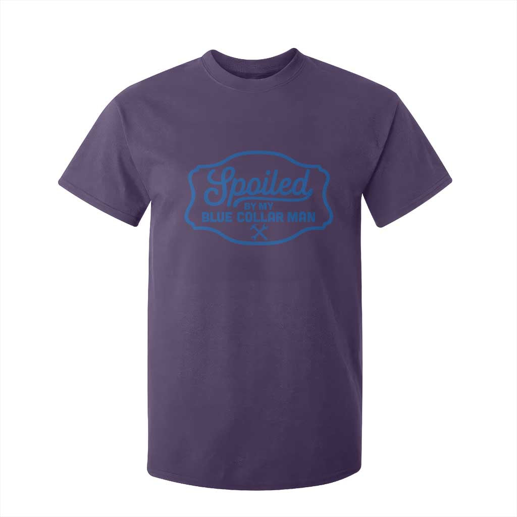 Funny Spoiled By My Blue Collar Man T Shirt For Kid TS11 Purple Print Your Wear