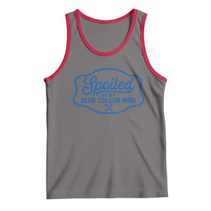 Funny Spoiled By My Blue Collar Man Tank Top TS11 Deep Heather Red Print Your Wear