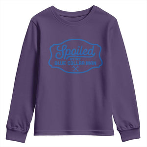 Funny Spoiled By My Blue Collar Man Youth Sweatshirt TS11 Purple Print Your Wear