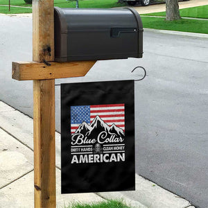 Blue Collar American Garden Flag Dirty Hands Clean Money Vintage American Flag Mountain TS11 Print Your Wear