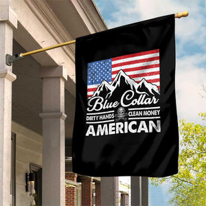 Blue Collar American Garden Flag Dirty Hands Clean Money Vintage American Flag Mountain TS11 Print Your Wear