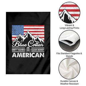 Blue Collar American Garden Flag Dirty Hands Clean Money Vintage American Flag Mountain TS11 Print Your Wear