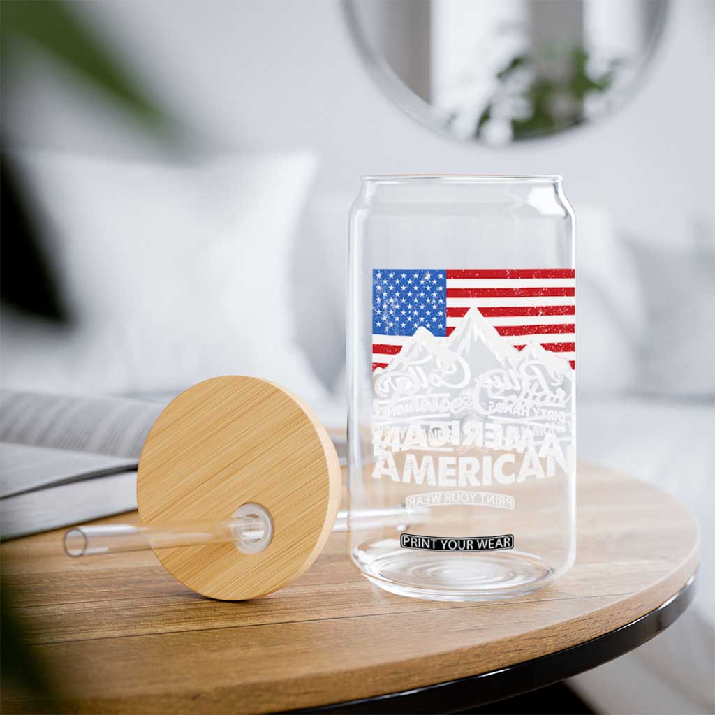 Blue Collar American Glass Can Dirty Hands Clean Money Vintage American Flag Mountain TS11 Print Your Wear