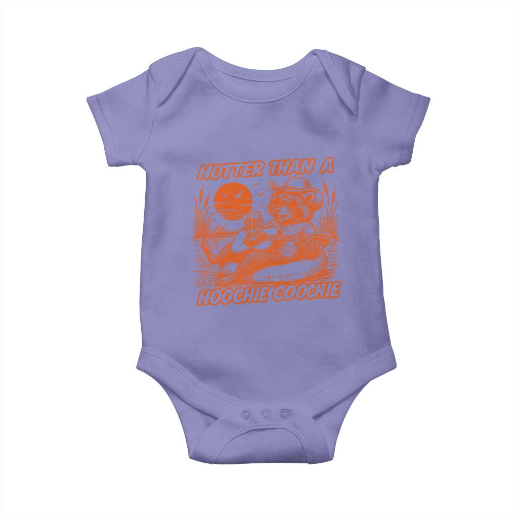 Funny Hotter Than A Hoochie Coochie Baby Onesie Summer Racoon Music TS11 Violet Print Your Wear